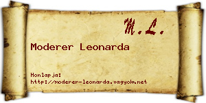 Moderer Leonarda névjegykártya